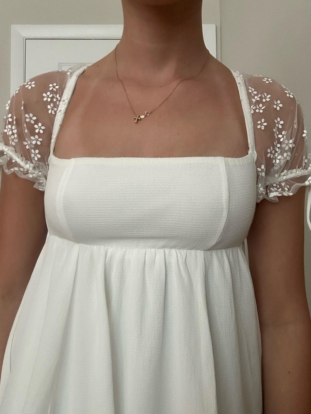 Lucy in the Sky White Babydoll dress